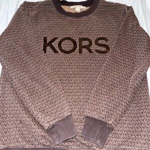 Michael Kors Brown Logo Crewneck Sweater